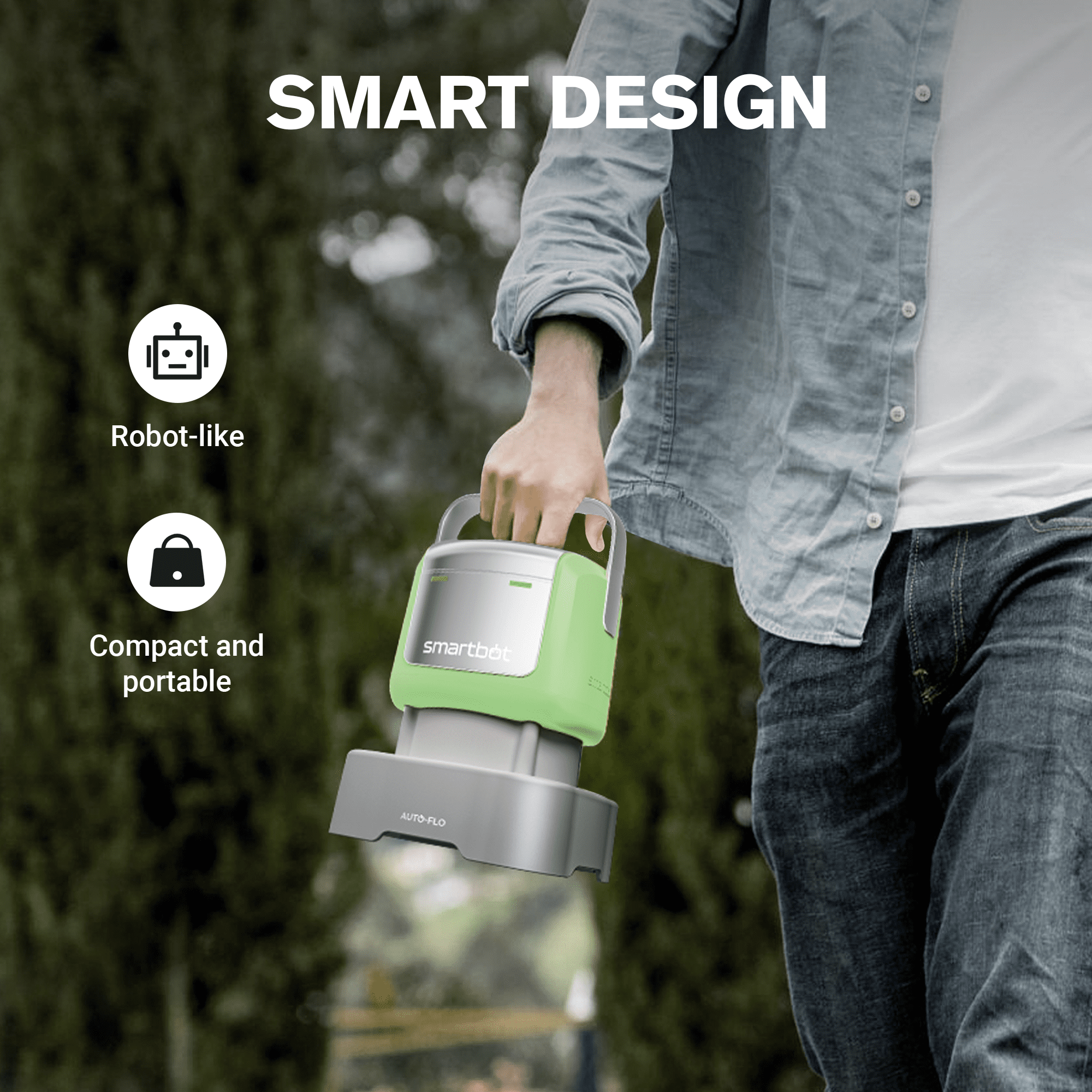 Smartbot Submersible Water Pump, 1/2 HP 2800GPH 6 Hose Kit, Small Portable Electric Utility Pump, Auto-Flo® Automatic Switch, Knock Over Operation, Green