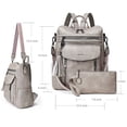 thumbnail image 3 of Shrrie Backpack Purse for Women Fashion Leather Backpack Purse Designer Travel Backpack Convertible Shoulder Bag with Wristlet for Work College, 3 of 6