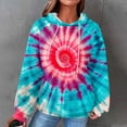 thumbnail image 7 of JTZGDY Tie Dye Hoodie Tops for Women Lightweight Casual Fall Long Sleeve Drawstring Hooded Pullover Sweatshirts Loose Oversized Athletic Y2K Bleached T-Shirts with Pockets Pink#01 L, 7 of 7
