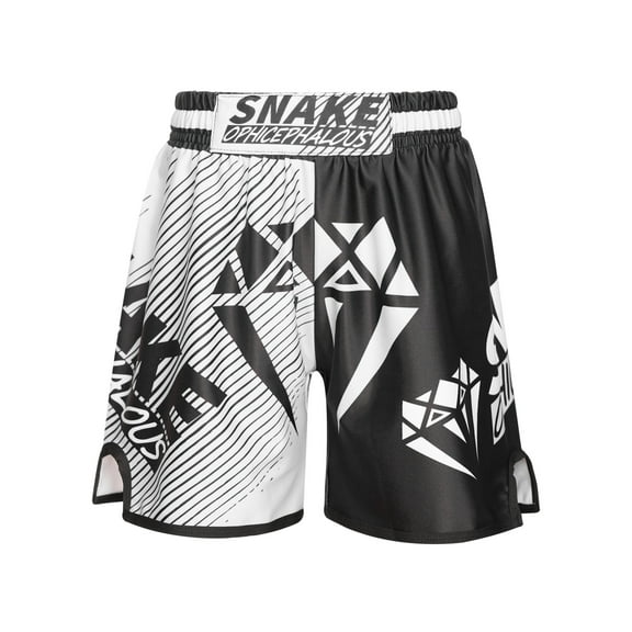 iiniim Kids Boys Muay Thai Shorts Boxing Kickboxing MMA Training Trunk Satin Fight BJJ Grappling Shorts Bottoms Type G 5-6