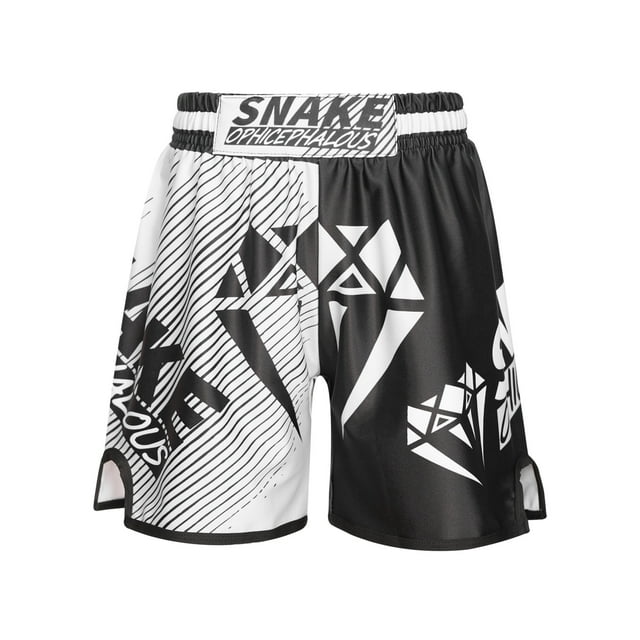 Linjinx Kids Boys Contrast Color Printed Boxer Trunks Elastic Waistband Shorts Athletic Training Boxing Costume Type G L/110