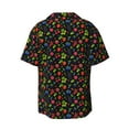 thumbnail image 6 of Lsque Berries print Men's Cuban Collar Short Sleeve Shirt Summer Beachwear Casual Button Down Fashionable Vacation Leisure Shirt-Medium, 6 of 7