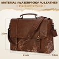 thumbnail image 2 of Bandolera IGOLUMON, de piel vintage, impermeable, 15.6 pulgadas, 2 of 7