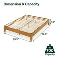 thumbnail image 2 of Zinus Alexia 12" Deluxe Wood Platform Bed Frame, Rustic Pine, Queen, 2 of 10