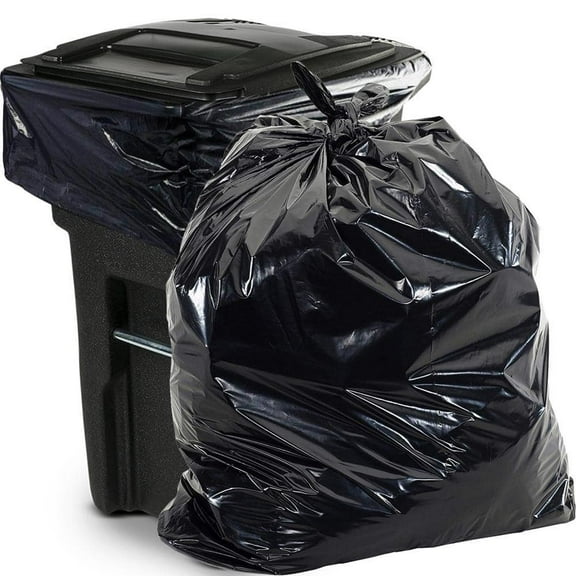65 Gal. 1.5 mm Heavy-Duty Black Trash Bags (50 -Count)