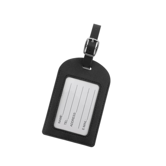 Vocoste 1 Pc Durable Luggage Tag for Travelling Black Polyurethane
