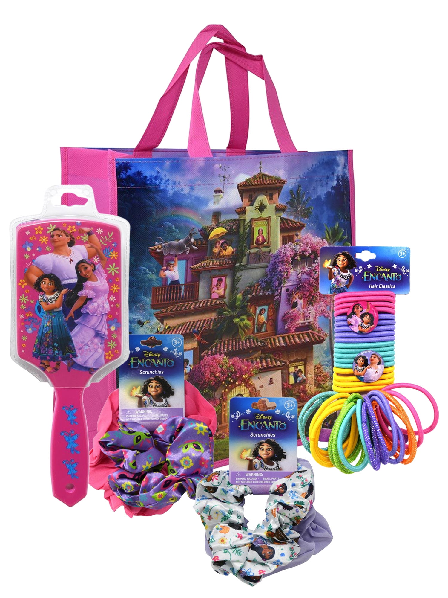Disney Encanto Tote Bag w/ Girls Hair Brush Elastic Ponies Ties