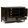 thumbnail image 3 of Warm Shaker Solid Wood Transitional 47 inch Wide TV Stand with Two 26 inch Wide Bookcases in Tobacco Brown (Set of 3), 3 of 8