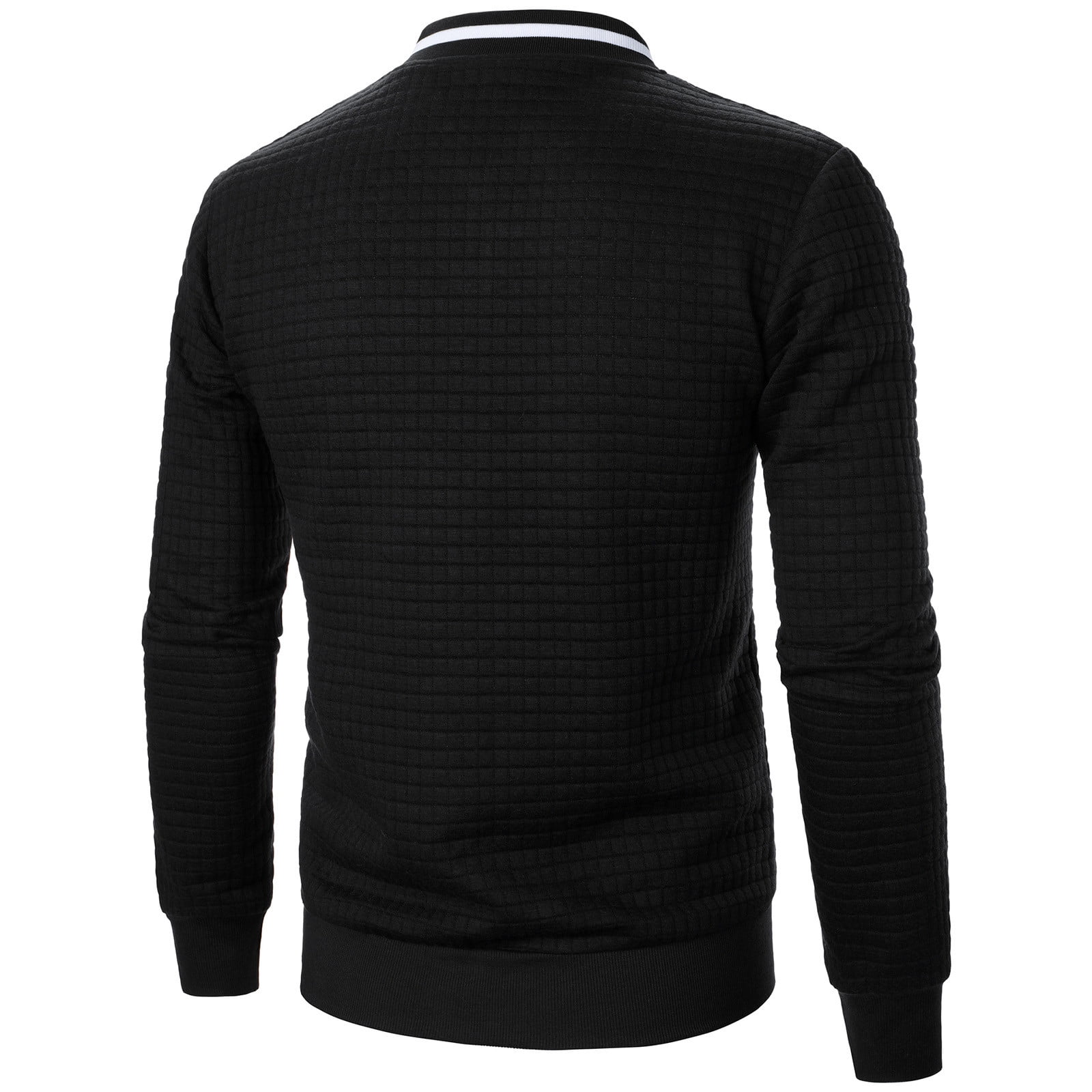 Njagoc2 Mens Lightweight Bomber Jackets Full Zip Sweatshirts No Hood Long Sleeve Loose Fit Winter Coat