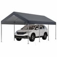 thumbnail image 2 of Trilenars 10x20FT Heavy Duty Carport,UVResistant Waterproof Carport Canopy,Easy to Assemble Portable Carport,All-Season Tarp for Car Boat Party Outdoor Camping,Grey Without side walls, 2 of 7
