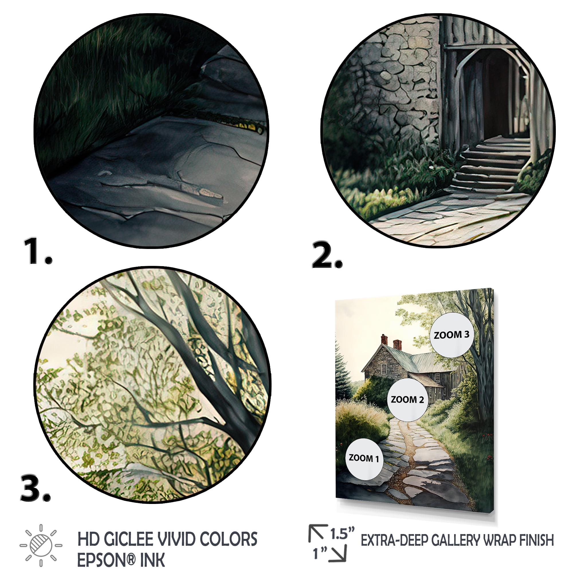 Designart Charming Cabin And Path III Canvas Wall Art