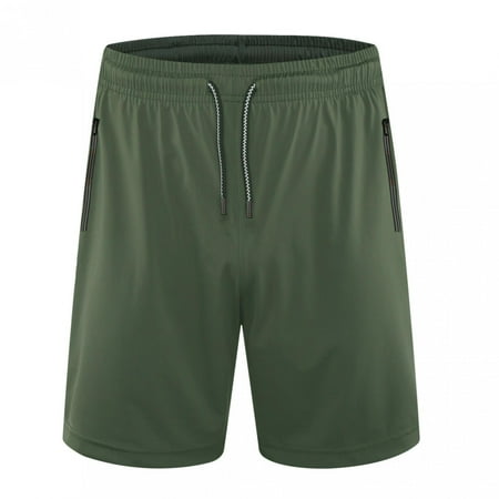 

Men s Nylon Woven Sports Shorts Running Fitness Quick-drying Five-point Pants Training Pants Shorts Small Army Green