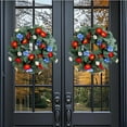 thumbnail image 5 of Pedty Summer Wreaths,Wreath for Front Door,4Th of July Independence Day Red White Blue Flower Wreath for Wall Window Party Wedding Decor Spring Summer Decoration for Front Door Home Decor (Blue), 5 of 7