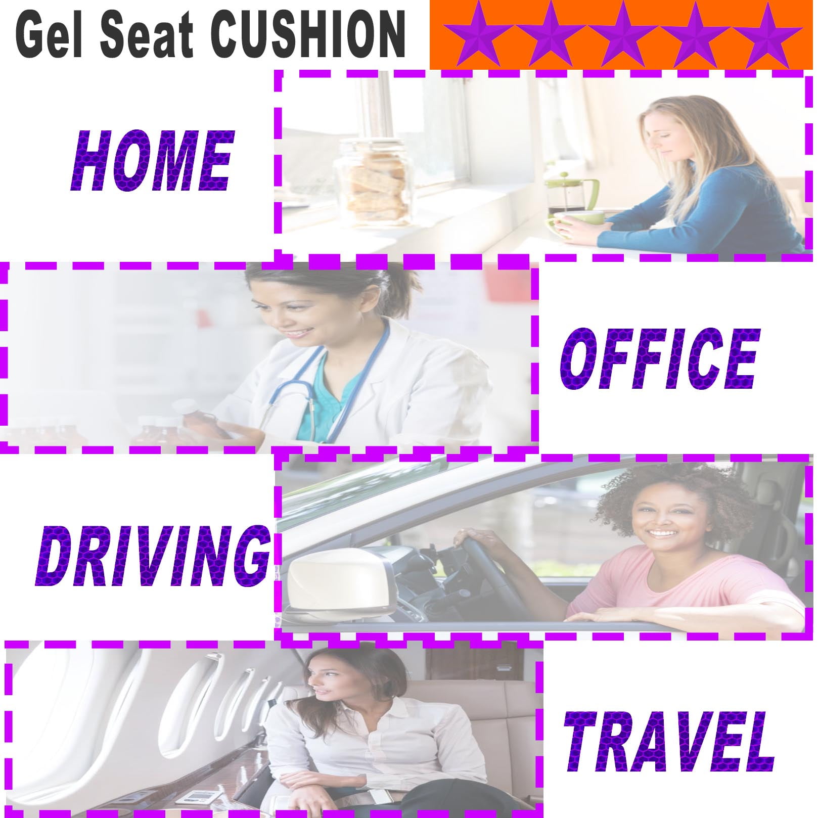  Rongbaor Gel Seat Cushion for Office Chair Cushions