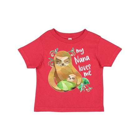 

Inktastic My Nana Loves Me Cute Sloth and Baby Boys or Girls Toddler T-Shirt