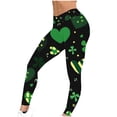 thumbnail image 6 of Gamivast Yoga Pants Women Shamrock Clover Print High Waist Stretchy Gym Pants Holiday Party Soft Workout Pants Slim Fit Leggings St Patricks Day Festival, 6 of 9