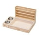 thumbnail image 2 of Alimentador de heno de conejos con 2 tazones y caja de arena Rack de heno afuera de hámster Halters 3 en 1 alimentador de de madera fácil de, 2 of 8
