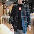 thumbnail image 2 of Camisas y blusas de manga larga para hombre, ropa de carga a cuadros, lujo, elegante, XXL, estilo coreano, tops para hombre, estética, hipster, novedad en S, 2 of 5
