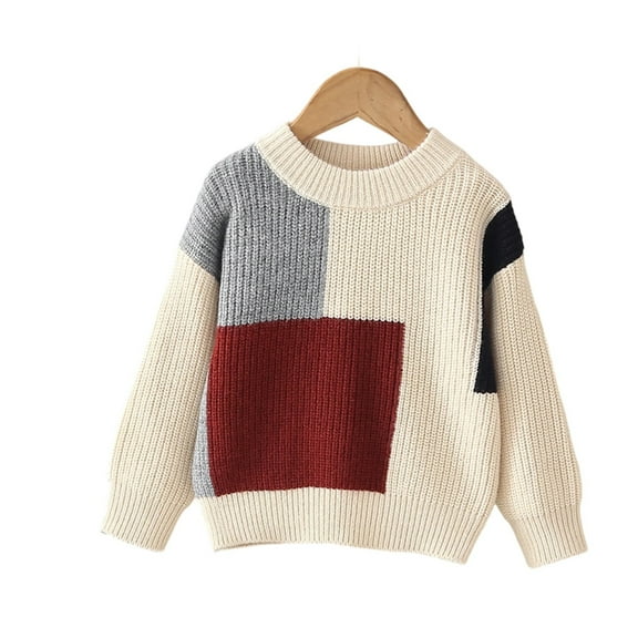 MEZZALL Boys Soft Fuzzy Knit Sweater Long Sleeve Crewneck Pullover Tops Toddler Kids Winter Thermal Shirt With Cozy Warm Fabric For Cold Weather Indoor Outdoor Wear Versatile Knitwear Child Dailywear