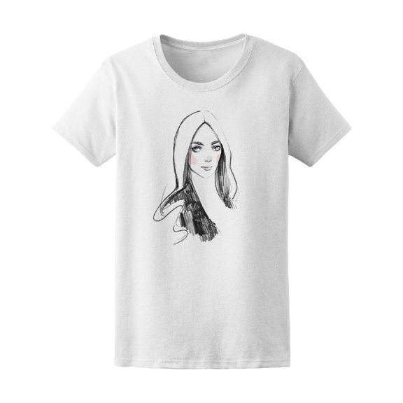 Cute & Fashion Lady Sketch Tee Women's -Image by Shutterstock
