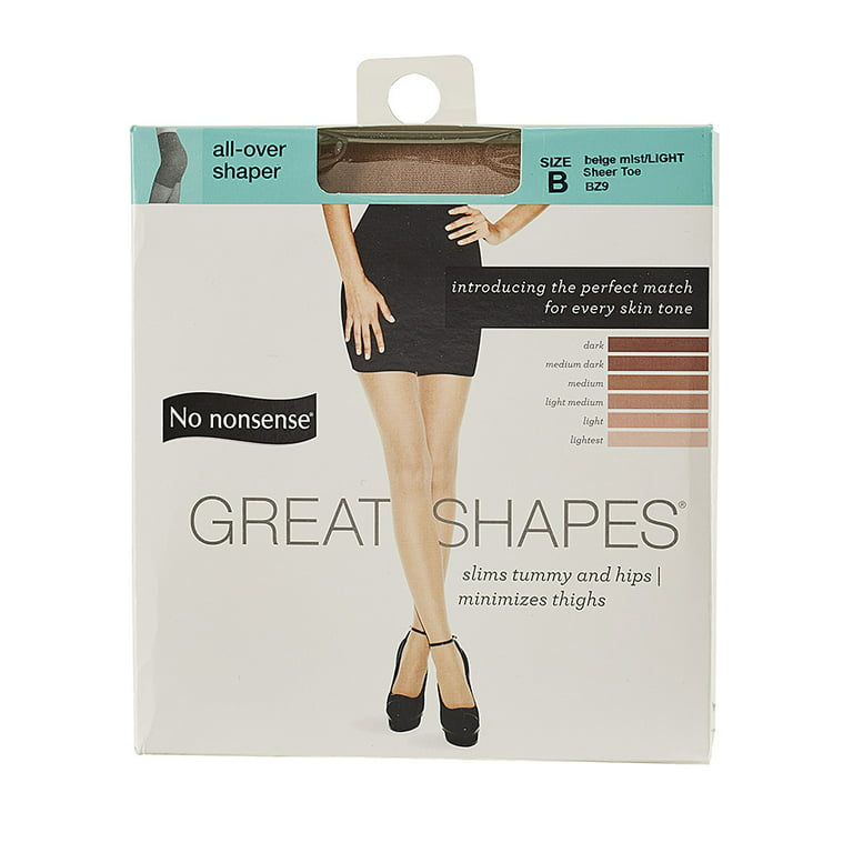 No nonsense Women's Great Shapes All Over Shaper Pantyhose 1 Pair Pack  Beige Mist B