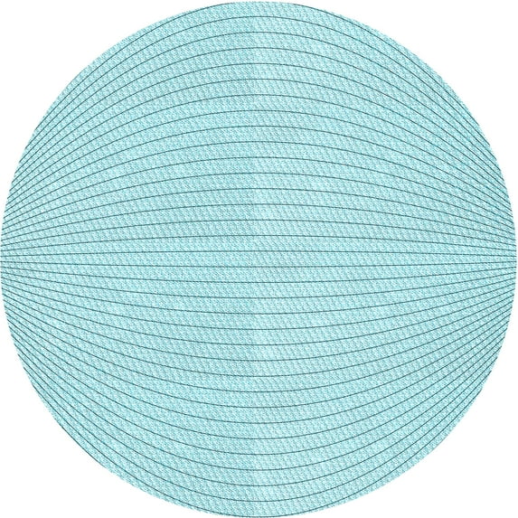 Ahgly Company Machine Washable Indoor Round Transitional Electric Blue Area Rugs, 7' Round
