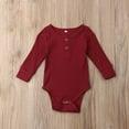 thumbnail image 6 of WIBACKER Newborn Unisex Baby Romper Infant Solid Ribbed Long Sleeve Bodysuit 1Pcs, 6 of 7
