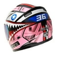 thumbnail image 4 of WOW Motorcycle Full Face Helmet Street Bike BMX MX Youth Kids HKY-B15 Monster Shark Pink, 4 of 5