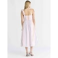 thumbnail image 3 of Free Assembly Women's and Women's Plus Sleeveless Cotton Midi Dress with Tie Shoulders, XS-4X, 3 of 5
