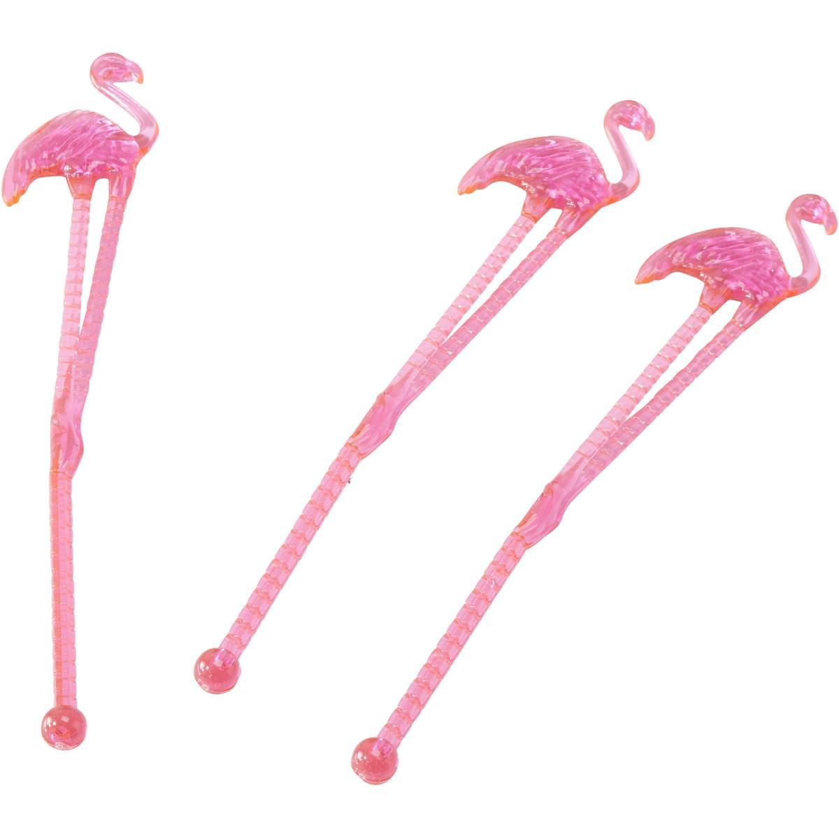 24 48 72 96 Flamingo Plastic Picks BBQ Han Party Cocktail Drinks Stirr