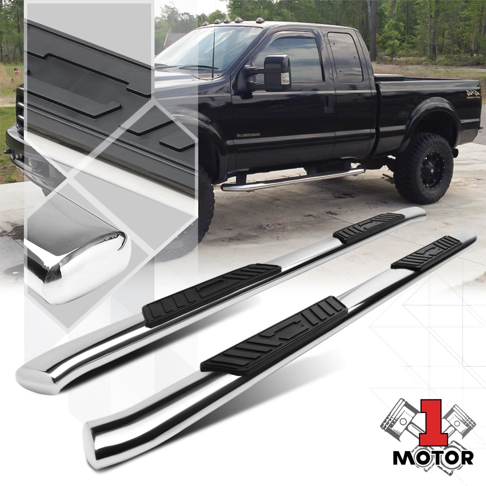 Chrome 5" Oval Curved Side Step Nerf Bar for 9916 F250/F350 SD Ext/Super Cab 00 01 02 03 04 05