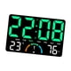 thumbnail image 5 of Reloj de pared digital, medidor de temperatura con pantalla grande, despertador para sala de estudio Verde, 5 of 9