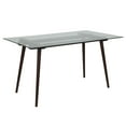 thumbnail image 2 of Merrick Lane 31.5" x 55" Rectangular Solid Espresso Wood Table with Clear Glass Top, 2 of 7