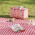 thumbnail image 5 of Tkrady Insulated Reusable Food Picnic Bag Beach Bags, Cooler Bags with Zippered Top -for Hot or Cold,Picnic Basket Collapsible,Beach, Outdoor Party, Camping,Festivals (Red), 5 of 6