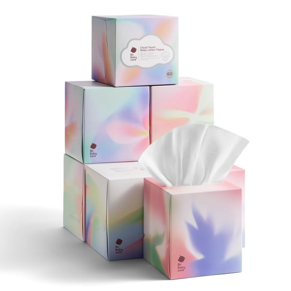 Pañuelos faciales con loción Bc Babycare, 8 cajas, 5 capas, 60 unidades