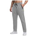 thumbnail image 4 of Black Dress Pants Men Loose Fit Men’s Baggy Sweatpants with Elastic Drawstring Waist, Wide-Leg Casual Loose Cotton Joggers with Deep Pockets, 4 of 9