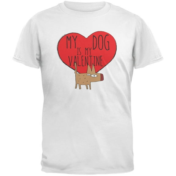 My Dog Is My Valentine White Youth T-Shirt
