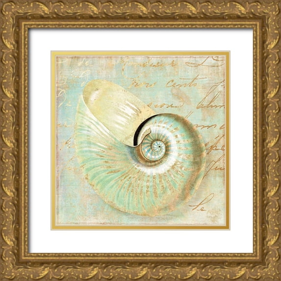 Sophie 6 12x12 Gold Ornate Wood Framed with Double Matting Museum Art Print Titled - Beach Nautilus I