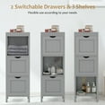 thumbnail image 5 of Costway Bathroom Floor Cabinet Freestanding Side Storage Organizer with 2 Removable Drawers Grey, 5 of 10
