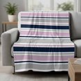 thumbnail image 2 of Pink Grey Striped Blanket Soft Cozy Warm Throw Blanket for Couch, Plush Fuzzy Flannel Fleece Blankets for Sofa, Farmhouse Stripes Modern Abstract Art Bed Blankets Lightweight Gifts for Women, 40"x50", 2 of 9