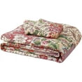 thumbnail image 5 of Chezmoi Collection Rae 3-Piece Floral Patchwork Vintage Washed 100% Cotton Quilt Set, King, 5 of 5
