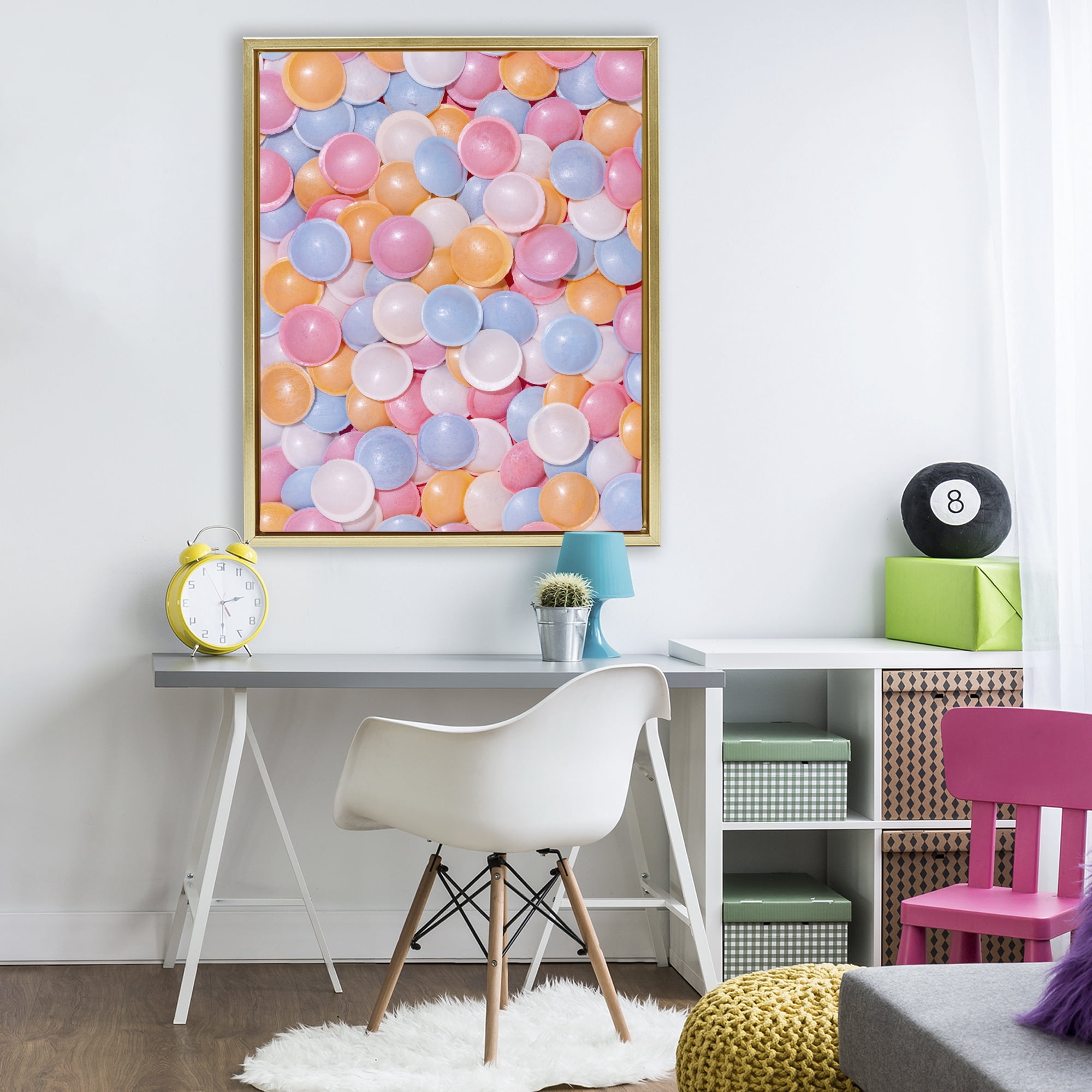 Stupell Industries Retro Pastel Candies Gold Framed Floater Canvas Wall Art, design by LISH Creative