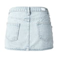 thumbnail image 3 of oqasdz Denim Mini Skirts for Women Bodycon Solid Color Button Fashionable Casual Loose Fit Versatile Ladies for Summer Everyday Wear, 3 of 4