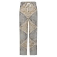 thumbnail image 5 of Elegant Diamond Patterned Tile Winter Female Pants Flannel High Waist Women Pants Lady Warm Straight Leg Plush Trousers, 5 of 7