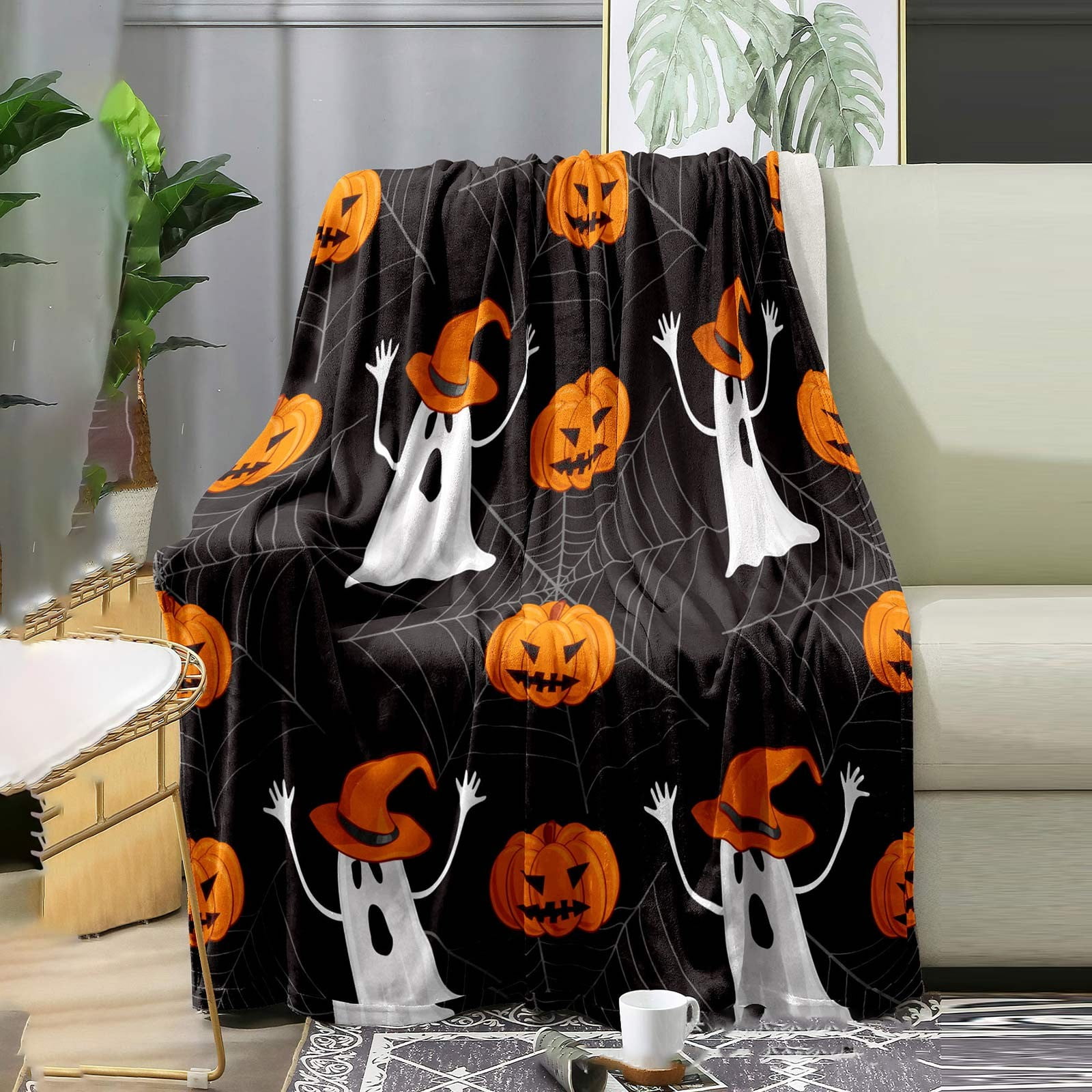 Tanjnj Clearance Halloween Blanket Fleece Blanket Milk Velvet
