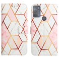 thumbnail image 2 of Allytech Moto G50 Case Wallet,Stylish Marble Folding Kickstand Full Body Protection Shockproof Cards Pocket Wrist Strap Wallet Cover for Motorola Moto G50 - Grid Marble, 2 of 7