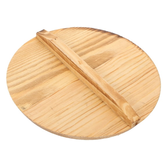 ETHZZLE 1Set Round Wood Pot Lid for Cooking Aid and Steam Retention 11.8In