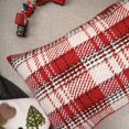thumbnail image 5 of ZECATL Housse de Coussin Décorative en Coton Lin à Carreaux Rayé pour Canapé Intérieur Rouge 12x20 Pouces 30x50cm, 5 of 5