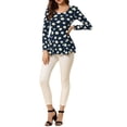 thumbnail image 2 of Unique Bargains Women's Halloween Costume Scoop Neck Peplum Blouse Top M Blue-Floral, 2 of 6