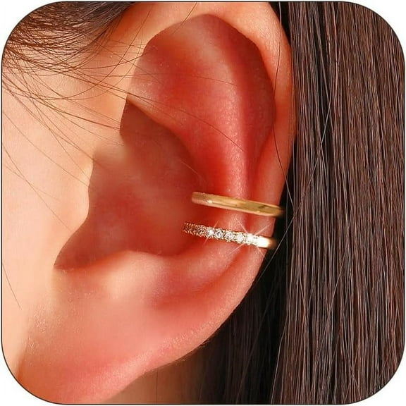 Ear Cuffs Non Piercing Ear Cuff Earrings Gifts Trendy Stuff 14K Gold Plated Earrings For Women Hypoallergenic Non Pierced Clip On Cartilage Earring Set Jewelry[Z1]